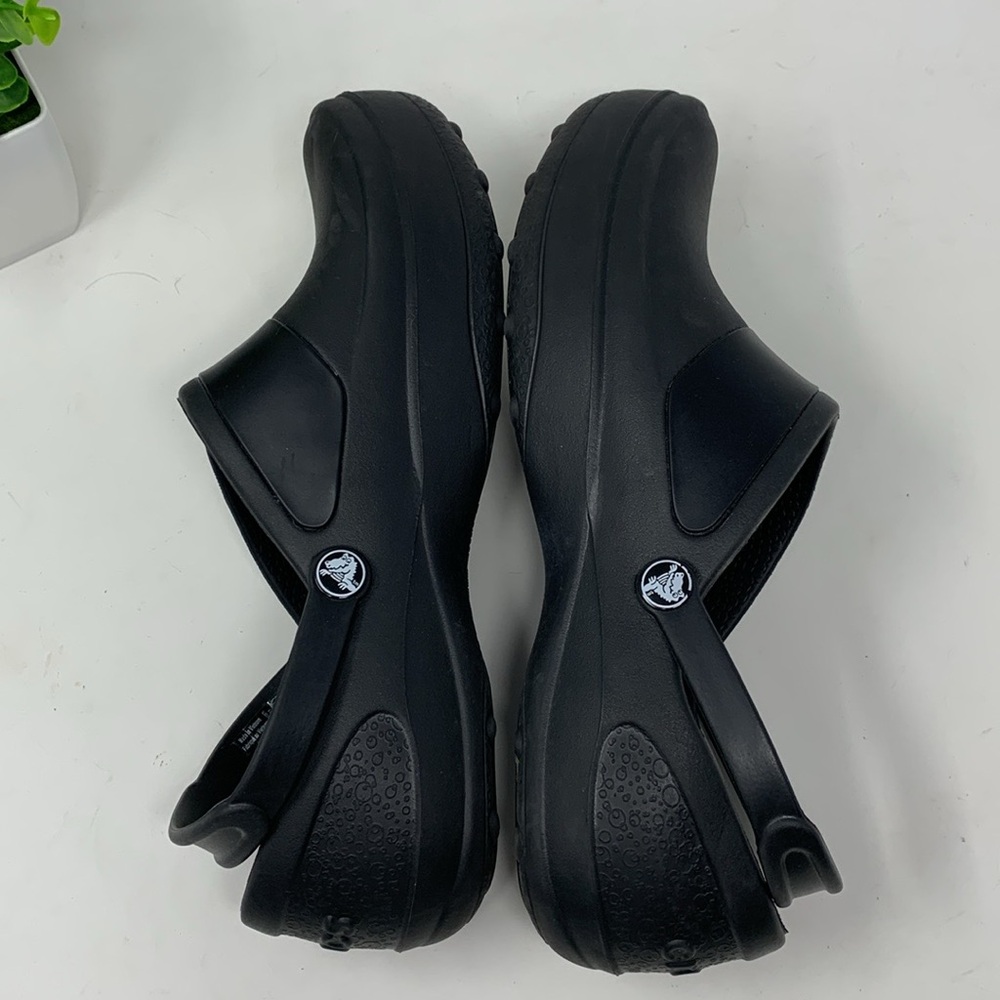 Crocs Mercy Work Women's Clogs Slip on Black Shoes Size 11 - Picture 6 of 8